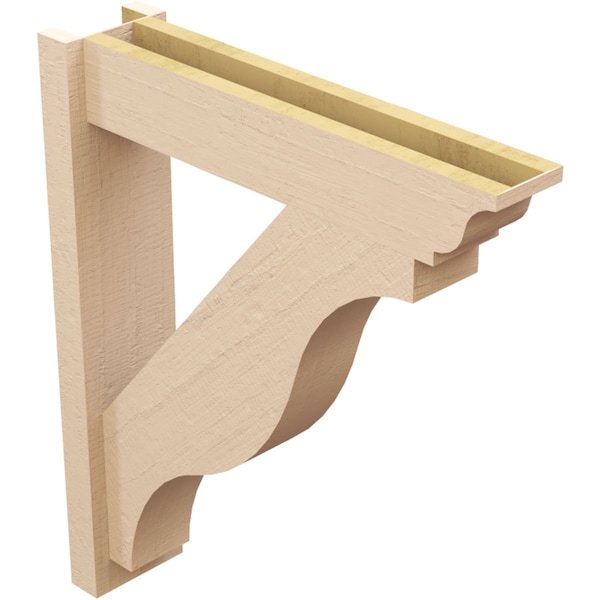 Ekena Millwork 6-in W x 26-in D x 30-in H Funston Trad Rough Cedar Woodgrain TimberThane Outlooker, Primed Tan - OUTUR060X26X30FST04RCPR