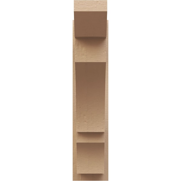 Ekena Millwork 8-in W x 24-in D x 36-in H Balboa Slat Rough Cedar Woodgrain TimberThane Outlooker, Primed Tan - OUTUR080X24X36BOA24RCPR