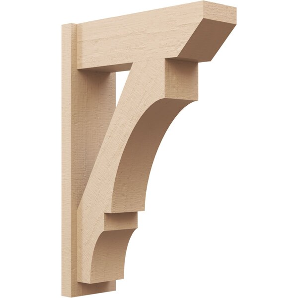 Ekena Millwork 8-in W x 24-in D x 36-in H Balboa Slat Rough Cedar Woodgrain TimberThane Outlooker, Primed Tan - OUTUR080X24X36BOA24RCPR