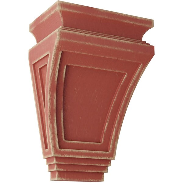 Ekena Millwork 6"W x 4"D x 9"H Arts and Crafts Wood Vintage Decor Corbel, Salvage Red - CORWD06X04X09ARRD