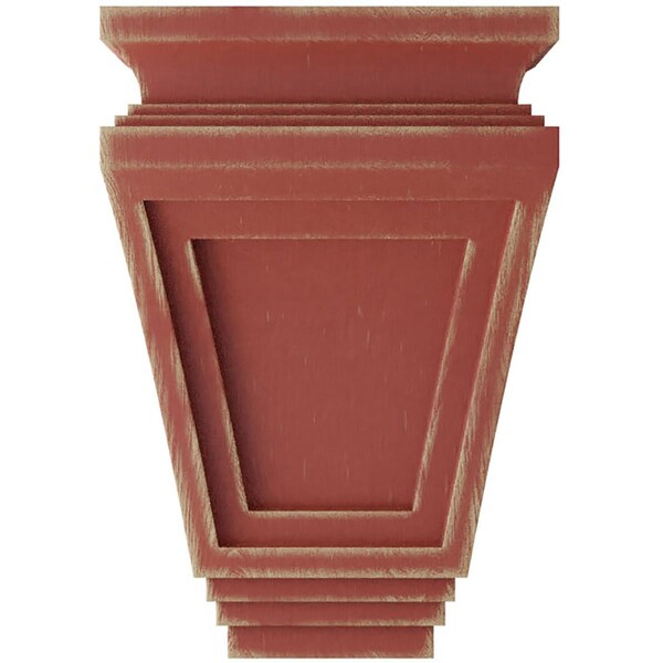 Ekena Millwork 6"W x 4"D x 9"H Arts and Crafts Wood Vintage Decor Corbel, Salvage Red - CORWD06X04X09ARRD