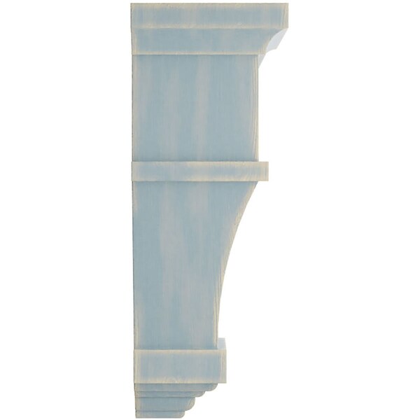 Ekena Millwork 6"W x 4"D x 11"H Alpine Wood Vintage Decor Corbel, Driftwood Blue - CORWD06X04X11APBU