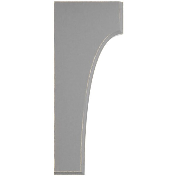 Ekena Millwork 1 3/4"W x 4"D x 10"H Clarksville Wood Vintage Decor Bracket, Pebble Grey - BKTWD02X04X10CVPG