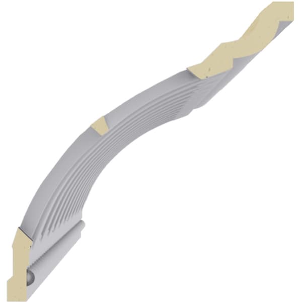 Ekena Millwork 15 1/2"H x 13 3/8"P x 20 5/8"F x 94 1/2"L, Melbourne With Bead Crown Moulding - MLD15X13X20MB