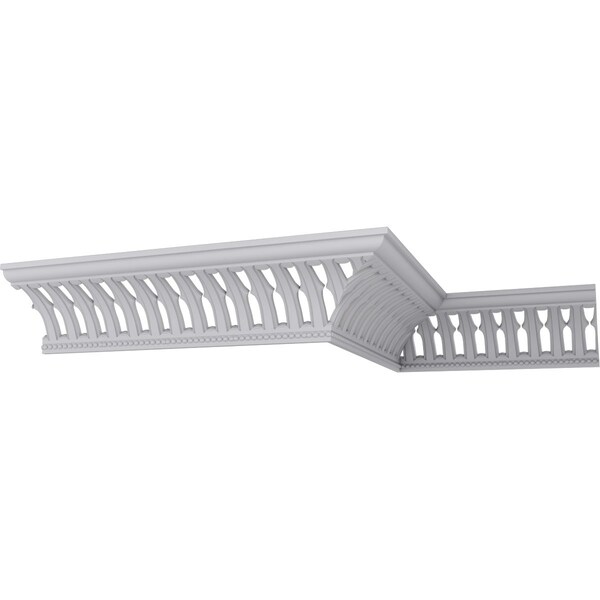 Ekena Millwork 15 1/2"H x 13 3/8"P x 20 5/8"F x 94 1/2"L, Melbourne With Bead Crown Moulding - MLD15X13X20MB