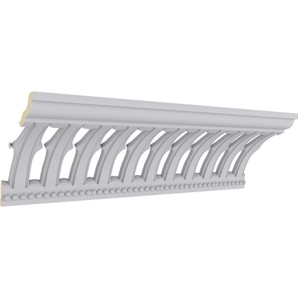 Ekena Millwork 15 1/2"H x 13 3/8"P x 20 5/8"F x 94 1/2"L, Melbourne With Bead Crown Moulding - MLD15X13X20MB