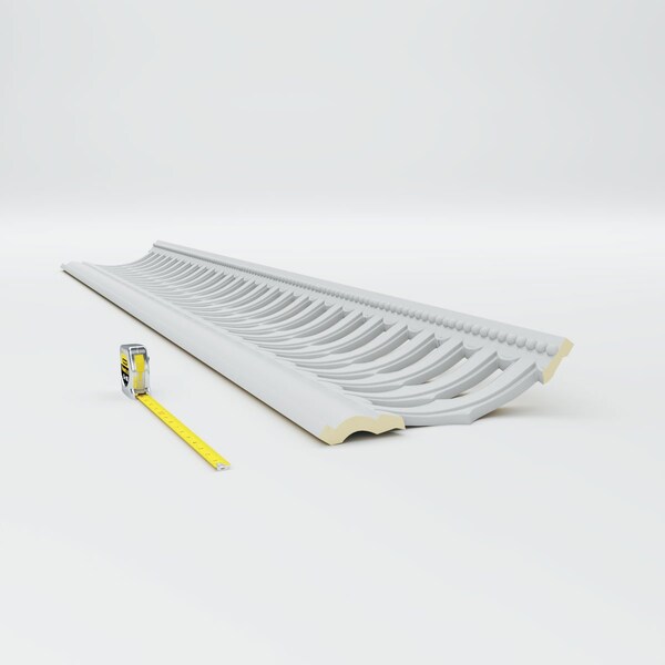Ekena Millwork 15 1/2"H x 13 3/8"P x 20 5/8"F x 94 1/2"L, Melbourne With Bead Crown Moulding - MLD15X13X20MB