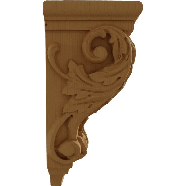 Ekena Millwork 5"W x 5"D x 10"H Medium Acanthus Wood Corbel, Alder - CORW05X05X10ACAL