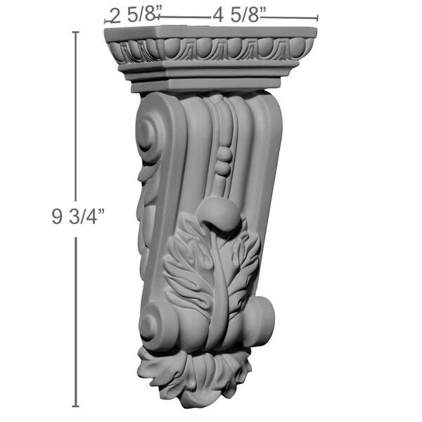 Ekena Millwork 4 5/8"W x 2 5/8"D x 9 3/4"H Gorleen Corbel - COR04X02X09GO
