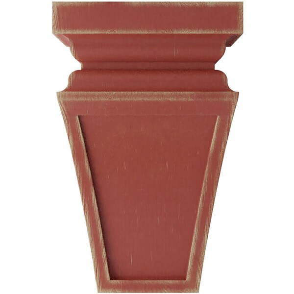 Ekena Millwork 5"W x 5 3/4"D x 10"H Medium Nevio Wood Vintage Decor Corbel, Salvage Red - CORWD05X05X10NERD