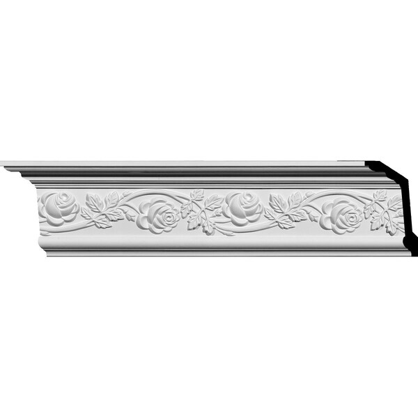 Ekena Millwork SAMPLE - 5 1/2"H x 3 3/4"P x 6 3/4"F x 12"L Rose Crown Moulding - SAMPLE-MLD05X02X06RO