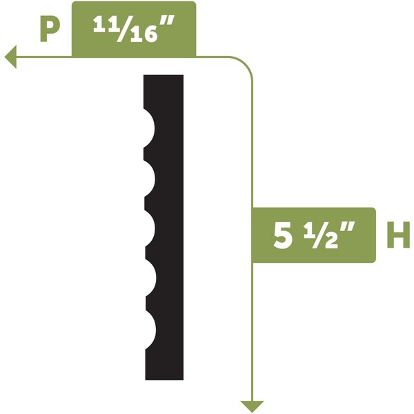 Ekena Millwork C606 - 5 1/2"H x 11/16"D x 144"L Casing Flexible Moulding - CASFC606FX144