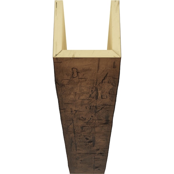 Ekena Millwork 3-Sided (U-beam) Hand Hewn Endurathane Faux Wood Ceiling Beam, Premium Aged, 8"W x 4"H  x 16'L - BMHH3C0080X040X192ZD