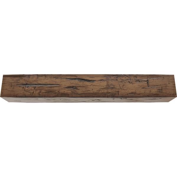 Ekena Millwork 3-Sided (U-beam) Hand Hewn Endurathane Faux Wood Ceiling Beam, Premium Aged, 8"W x 4"H  x 16'L - BMHH3C0080X040X192ZD