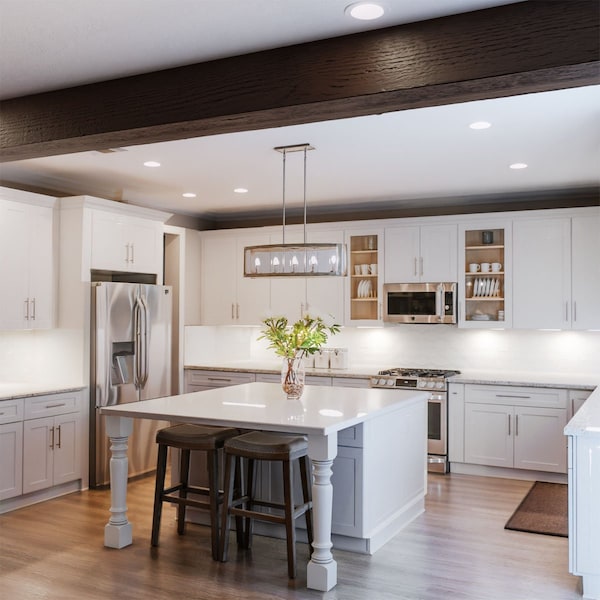 Ekena Millwork 3-Sided (U-beam) Rough Sawn Endurathane Faux Wood Ceiling Beam, Premium Mahogany, 12"Wx12"H x18'L - BMRS3C0120X120X216ZM