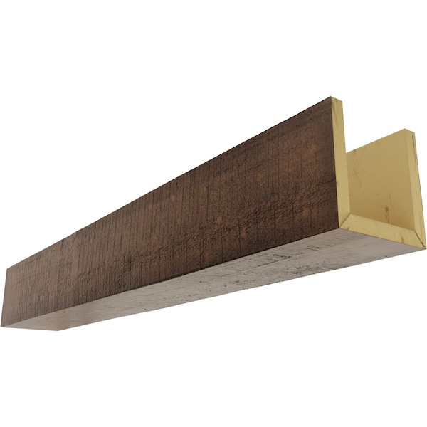 Ekena Millwork 3-Sided (U-beam) Rough Cedar Endurathane Faux Wood Ceiling Beam, Premium Aged, 10"W x 4"H  x 12'L - BMRC3C0100X040X144ZD