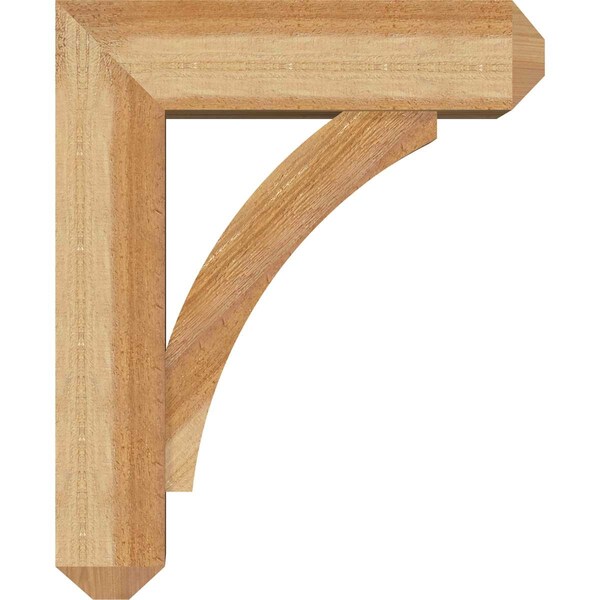 Ekena Millwork Thorton Craftsman Rough Sawn Bracket w/ Offset Brace, Western Red Cedar, 6"W x 18"D x 22"H - BKT0604X18X22THR04RWR
