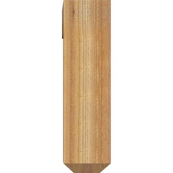 Ekena Millwork Thorton Craftsman Rough Sawn Bracket w/ Offset Brace, Western Red Cedar, 6"W x 18"D x 22"H - BKT0604X18X22THR04RWR