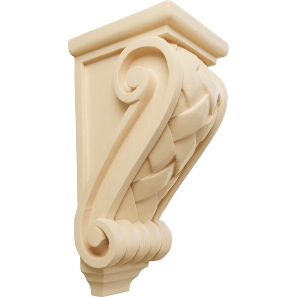 Ekena Millwork 4 1/2"W x 5"D x 10"H Medium Basket Weave Corbel, Maple - CORW04X05X10BWMA