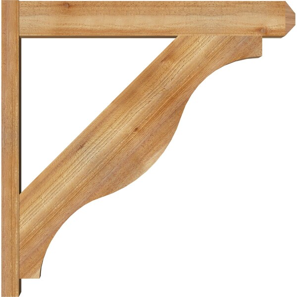 Ekena Millwork Funston Craftsman Rough Sawn Outlooker, Western Red Cedar, 6"W x 34"D x 34"H - OUT06X34X34FST04RWR