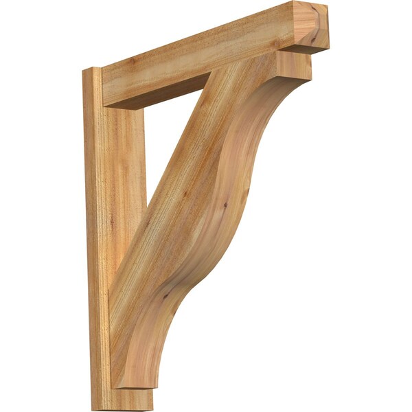 Ekena Millwork Funston Craftsman Rough Sawn Outlooker, Western Red Cedar, 6"W x 34"D x 34"H - OUT06X34X34FST04RWR