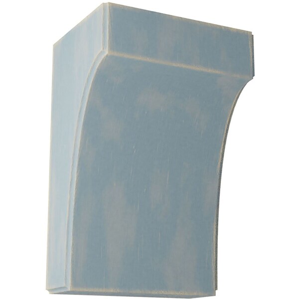 Ekena Millwork 5 1/4"W x 4"D x 8"H Clarksville Wood Vintage Decor Bracket, Driftwood Blue - BKTWD05X04X08CVBU