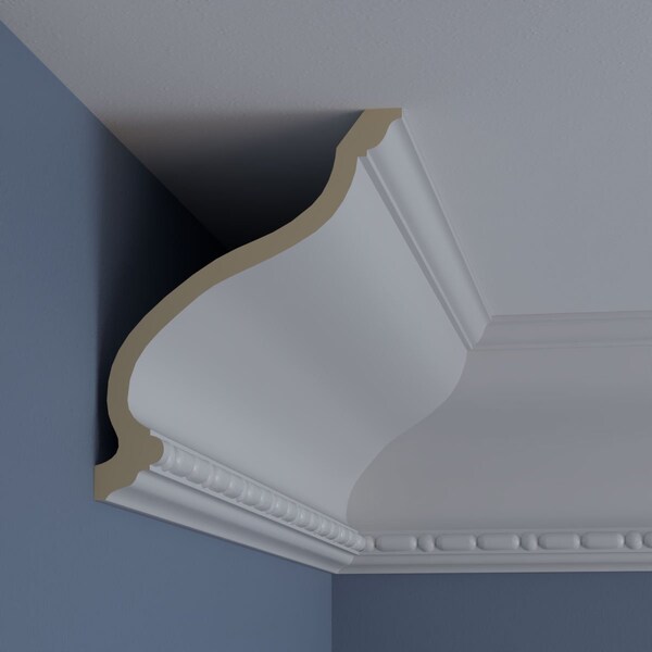 Ekena Millwork 8 3/4"H x 7"P x 11 1/4"F x 94 1/2"L Medea Beaded Crown Moulding - MLD08X07X11MD