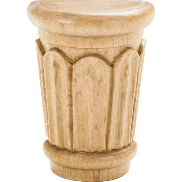 Hardware Resources 2-5/8" Wx1-5/6"Dx3-5/8"H Rubberwood Reed Capital - CAP6-150RW