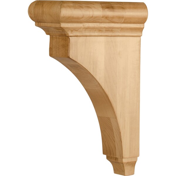 Hardware Resources 3" Wx6-1/2"Dx10"H Rubberwood Bullnose Cap Corbel - COR38-2-RW