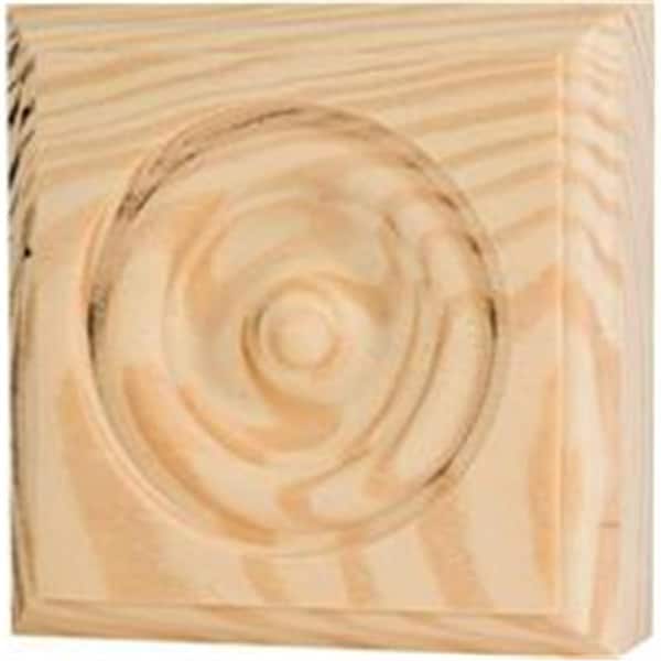 Vertex Beveled Edge Rosette Trim Block, 2.75 x 2.75 in. 1 in. T, Pine Wood - VE438779