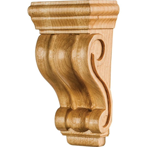 Hardware Resources 2" Wx1-1/16"Dx4"H Alder Scrolled Corbel - CORN-4.5-ALD