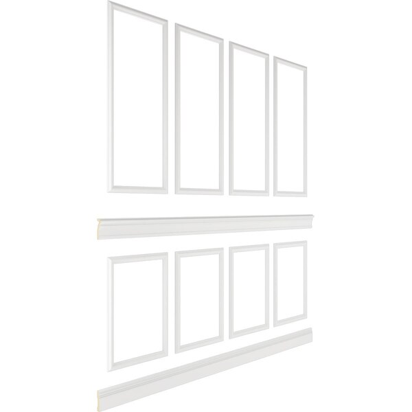 Ekena Millwork Wainscot Paneling Kit, Urethane, 94-1/2 in L, Factory Primed - WPKUST052P108