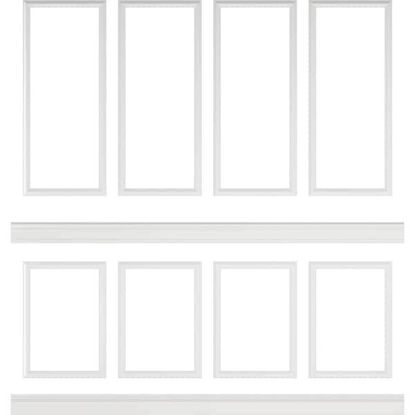 Ekena Millwork Wainscot Paneling Kit, Urethane, 94-1/2 in L, Factory Primed - WPKUST052P108