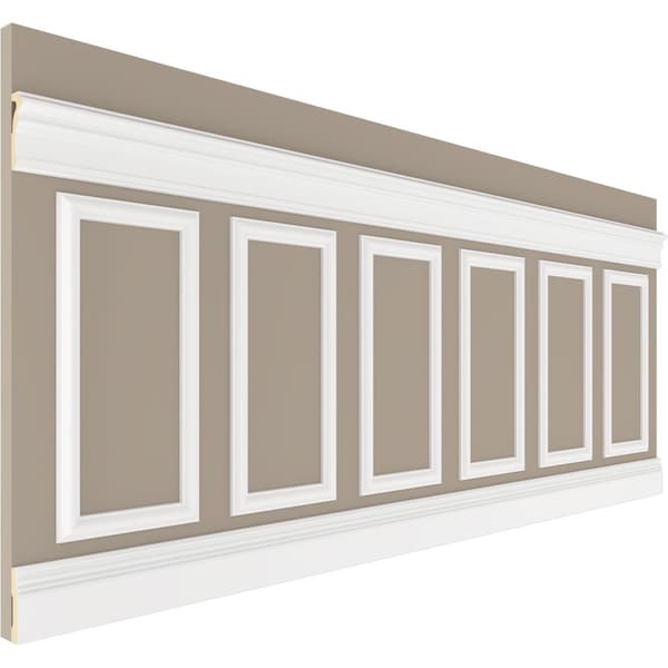 Ekena Millwork Wainscot Paneling Kit, Urethane, 94-1/2 in L, Factory Primed - WPKUSQ041P036