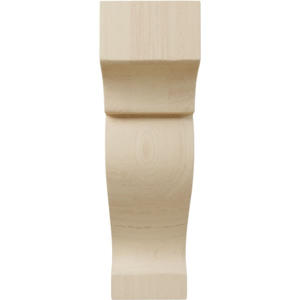 Ekena Millwork 1 3/4"W x 3"D x 6"H Mini Dearborn Wood Corbel, Rubberwood - CORW02X06X03DRRW