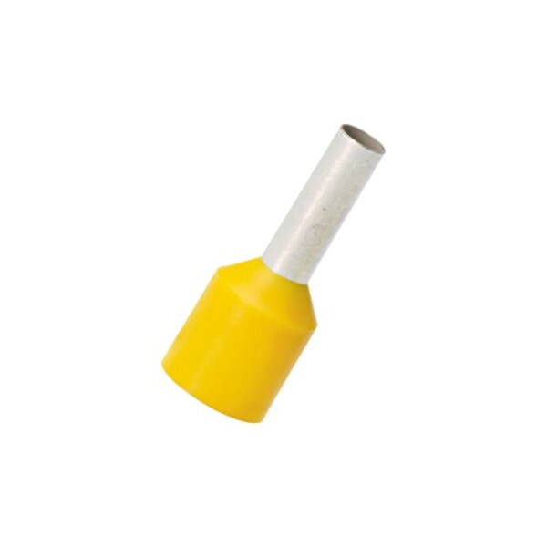 Panduit Ferrule, Aislante, Estañado, Calibre 10 AWG, 12mm de pasador, Amarillo, Paquete con 100 piezas - FSDXL82-12-C