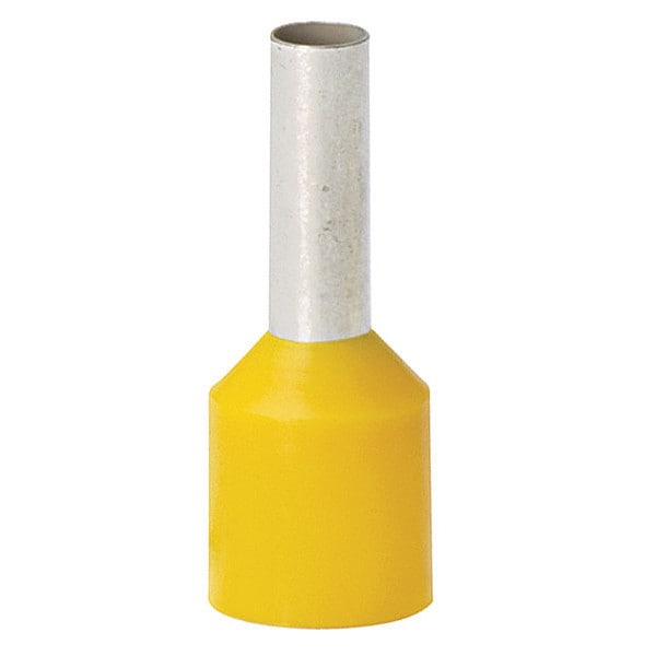 Panduit Ferrule, Aislante, Estañado, Calibre 10 AWG, 12mm de pasador, Amarillo, Paquete con 100 piezas - FSDXL82-12-C