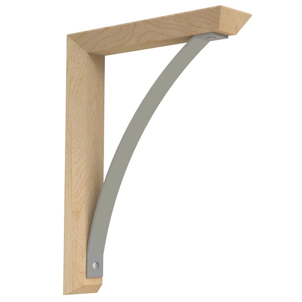 Designs Of Distinction Large Bauhaus Bracket with Brushed Aluminum Arch - Walnut - 01600016WLBA1