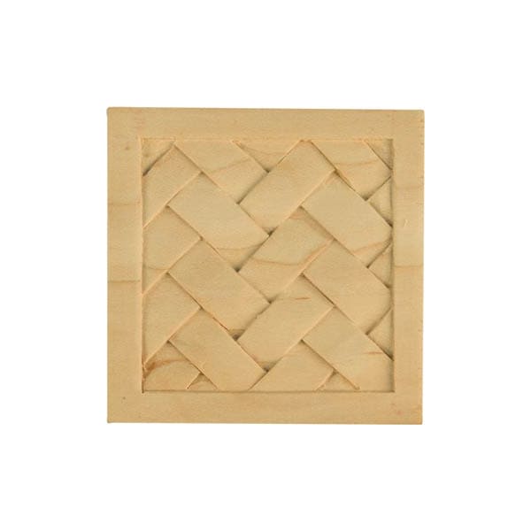 Osborne Wood Products 3 x 3 x 1/2 Small Basket Weave Block in Red Oak - 7650O