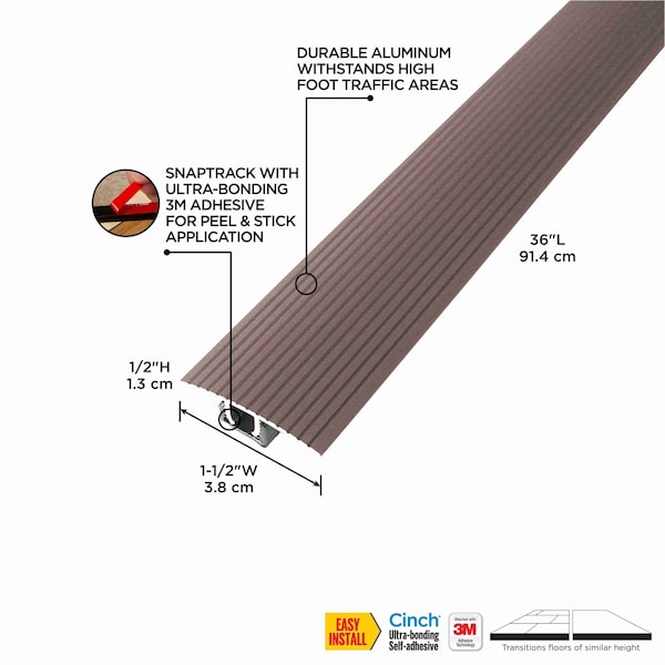 M-D Building Products ALUMINUM, Spice, 36 in L, 1.5 in W - 43323