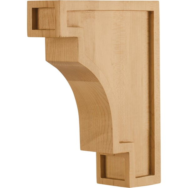 Hardware Resources 2" Wx6"Dx8"H Rubberwood Coved Arts & Crafts Corbel - COR16-BRW