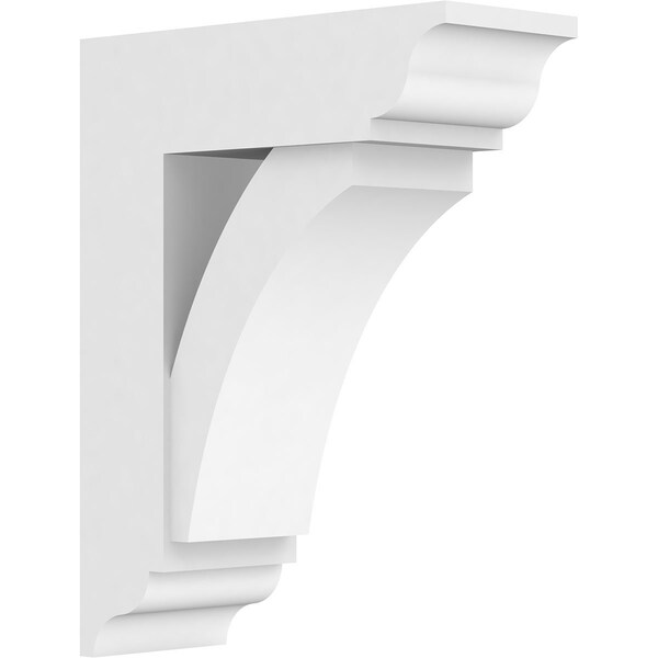 Ekena Millwork Standard Thorton Architectural Grade PVC Bracket with Traditional Ends, 5"W x 14"D x 18"H - BKTP05X14X18THR01