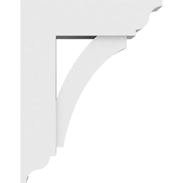 Ekena Millwork Standard Thorton Architectural Grade PVC Bracket with Traditional Ends, 5"W x 14"D x 18"H - BKTP05X14X18THR01