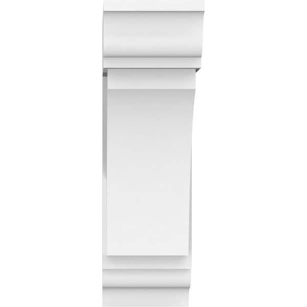Ekena Millwork Standard Thorton Architectural Grade PVC Bracket with Traditional Ends, 5"W x 14"D x 18"H - BKTP05X14X18THR01