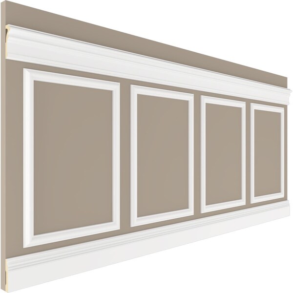 Ekena Millwork Wainscot Paneling Kit, Urethane, 94-1/2 in L, Factory Primed - WPKUSQ031P040