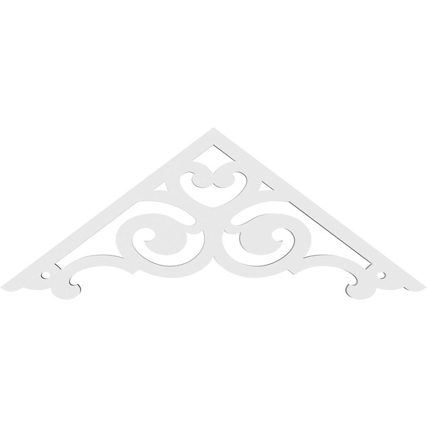 Ekena Millwork Pitch Hurley Architectural Grade PVC Gable Pediment, 36"W x 13 1/2"H x 1"P (9/12) - GPP036X014X100HUR