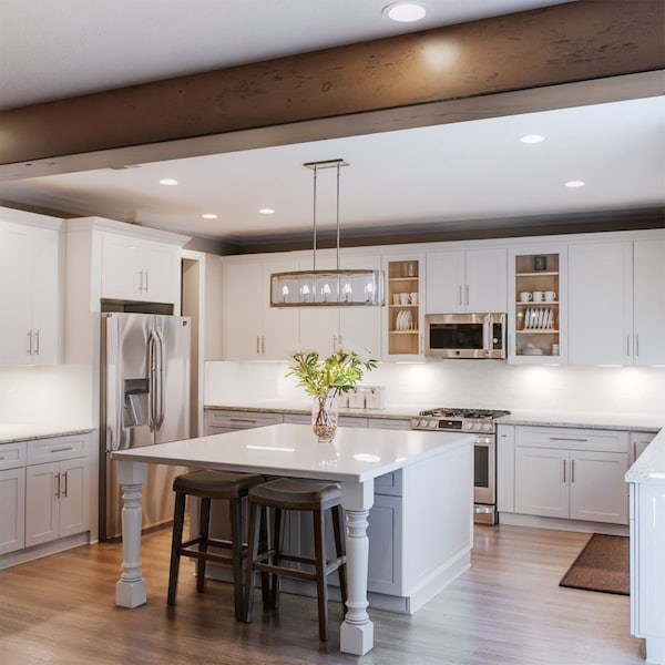 Ekena Millwork 3-Sided (U-beam) Knotty Pine Endurathane Faux Wood Ceiling Beam, Premium Aged, 4"W x 6"H  x 20'L - BMKP3C0040X060X240ZD