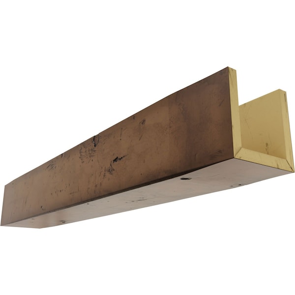Ekena Millwork 3-Sided (U-beam) Knotty Pine Endurathane Faux Wood Ceiling Beam, Premium Aged, 4"W x 6"H  x 20'L - BMKP3C0040X060X240ZD