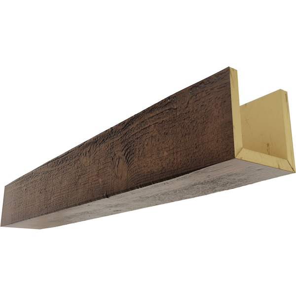Ekena Millwork 3-Sided (U-beam) Rough Sawn Endurathane Faux Wood Ceiling Beam, Premium Aged, 4"W x 4"H  x 8'L - BMRS3C0040X040X096ZD