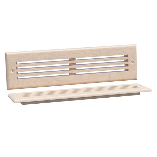 Designs Of Distinction 13.75"W Linear Style Toe Kick Vent - Hard Maple - 01992212HM1